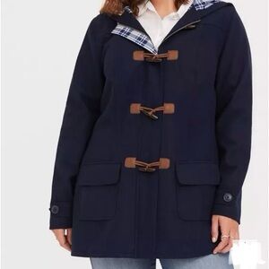 torrid Her Universe Doctor Who Navy Toggle Hooded Peacoat Coat Jacket BBC